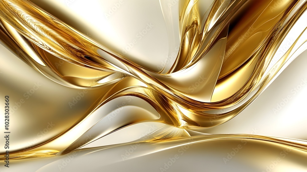 Poster streamlined metallic 3d interweaving circular pattern abstract design