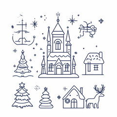 Fototapeta premium Chrismas icon, Chrismas sticker, Chrismas vector,Snow