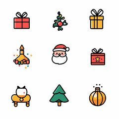 Fototapeta premium Chrismas icon, Chrismas sticker, Chrismas vector,Snow