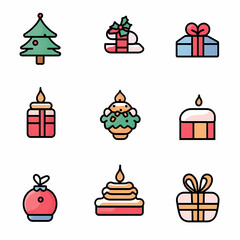 Chrismas icon, Chrismas sticker, Chrismas vector,Snow