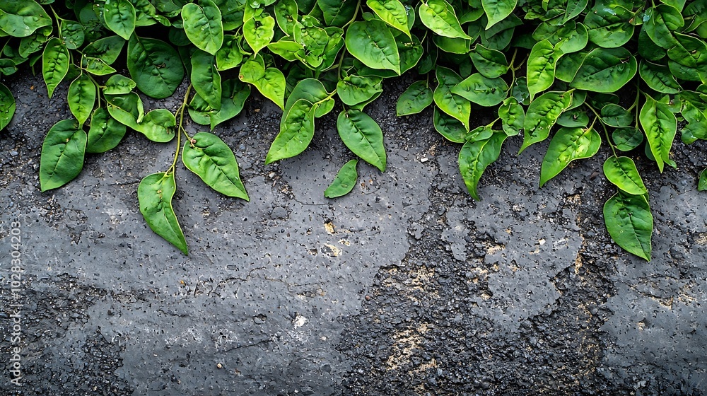 Poster green beans on grey stone background top view : generative ai