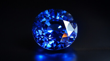 Fototapeta premium Elegant sapphire with perfect clarity glowing