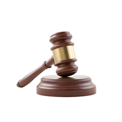 Judge gavel isolated on white background, png transparent