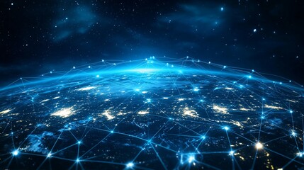 Global Network of Illuminated Cities Connected by Lines of Light