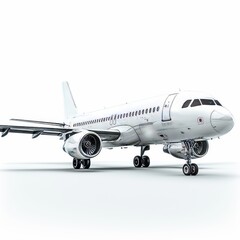 Fototapeta premium 3D Cartoon Airplane Model on White Background