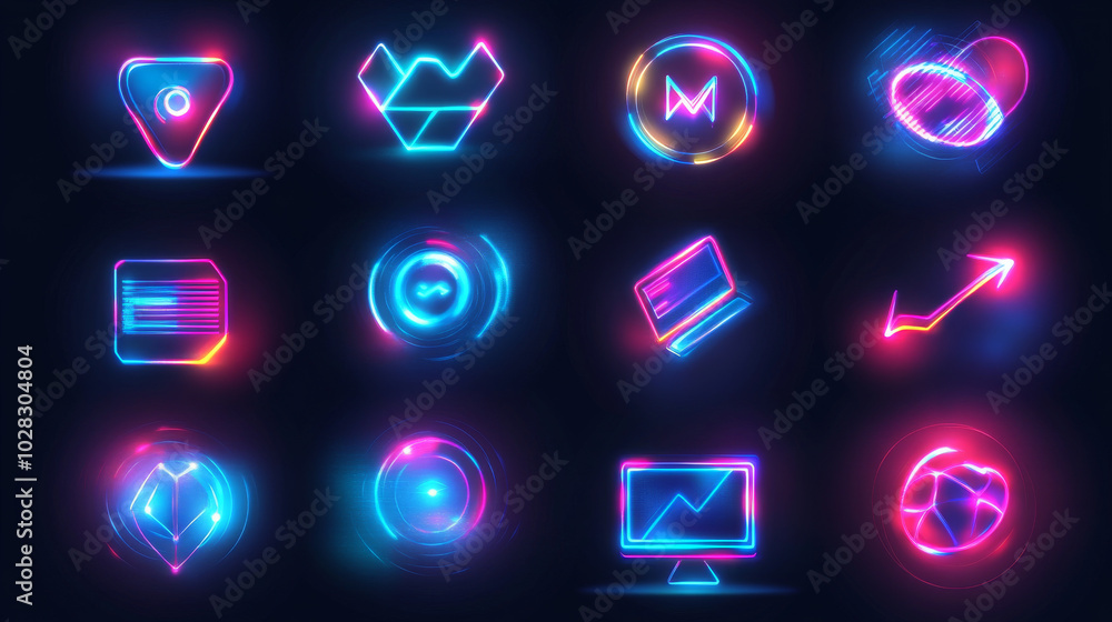 Poster this set includes 10 icons designed to help with seo and link optimization. the icons have a modern,
