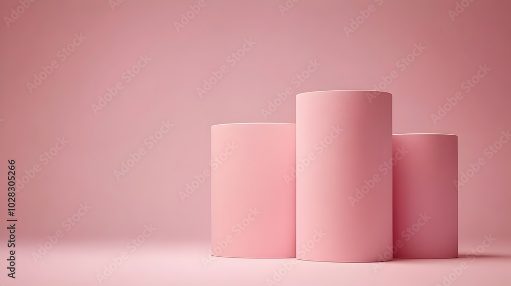 Aufkleber soft geometric abstract shapes in harmonious color arrangement with empty copy space