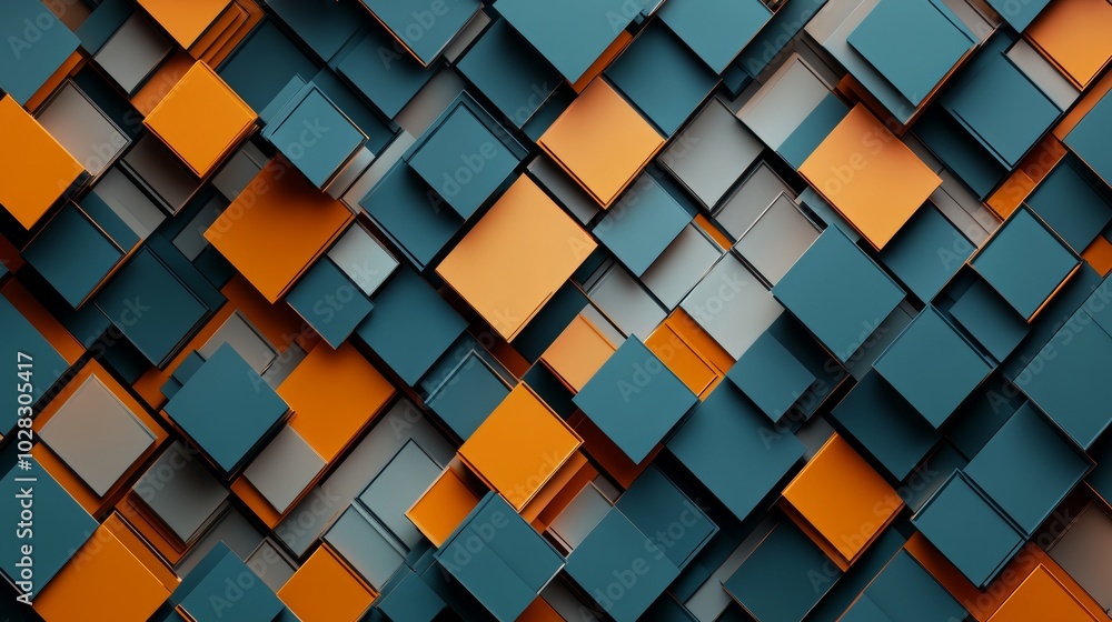 Poster a colorful pattern of squares and rectangles