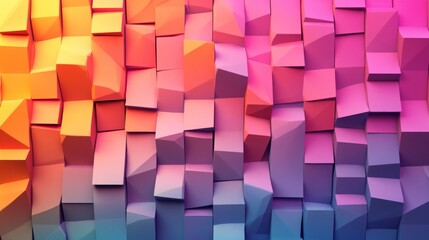 Fototapeta premium A colorful wall made of blocks with a blue and pink stripe