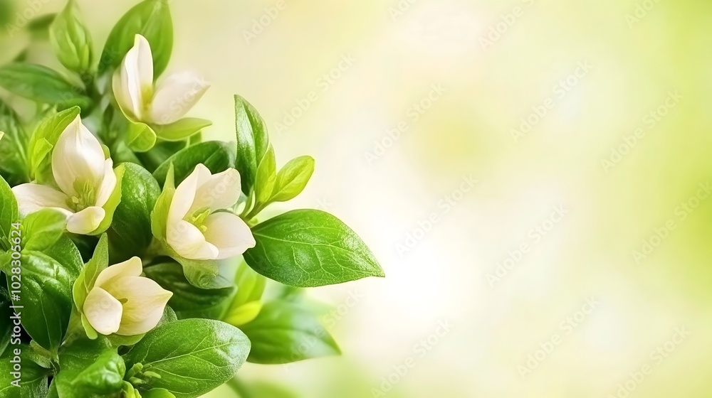 Poster soft blurred nature background with ample copy space for branding or messaging
