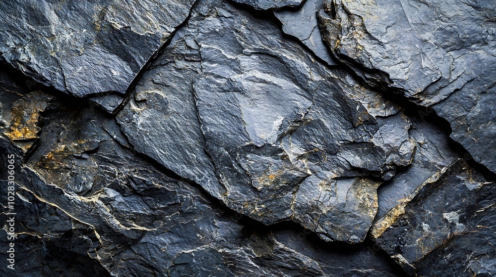Fototapete natural slate dark grey stone background with high resolution top view copy space : generative ai
