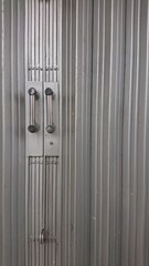 Metal Rolling Door with Industrial Themes Chrome Handles