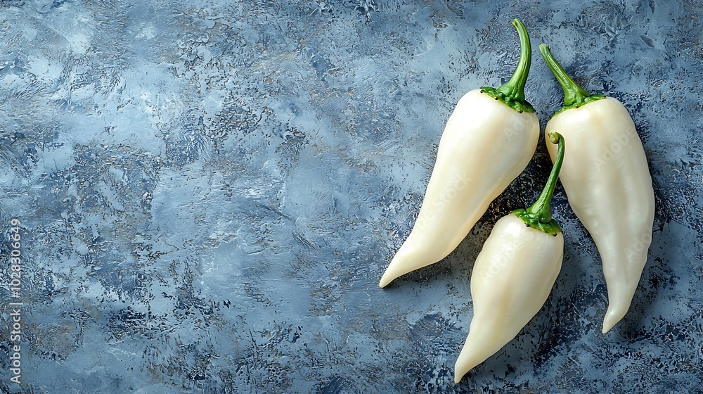 Poster white peppers on grey stone background close up top view : generative ai