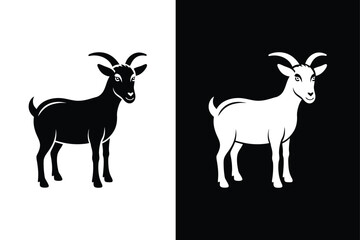 Farm Animal Silhouettes. Stunning Goat Vector Illustrations
