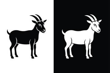 Black Goat Silhouette Vector. A Perfect Addition to Farm Designs