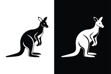 Kangaroo Logo Inspiration. Versatile Silhouette Icon Vectors