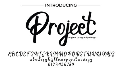 Project Font Stylish brush painted an uppercase vector letters, alphabet, typeface