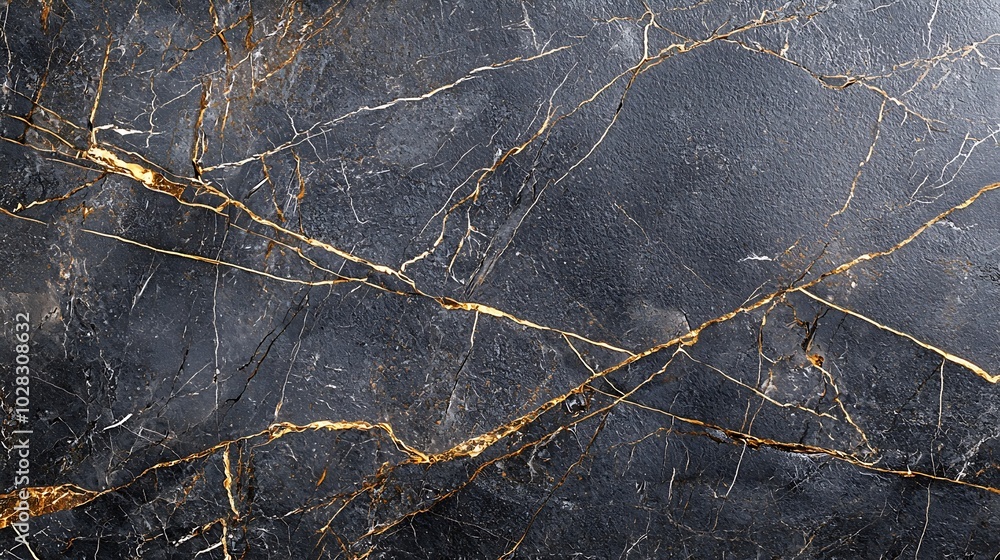 Aufkleber Black marble texture board on grey background Top view Copy space : Generative AI