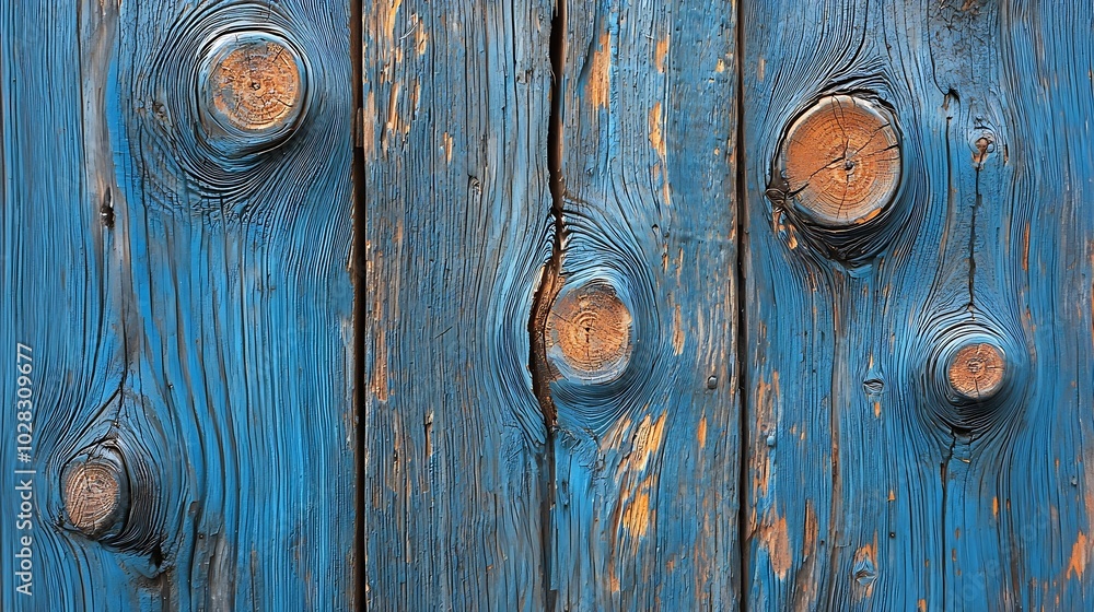 Aufkleber White blue wooden background with high resolution Top view Copy space : Generative AI
