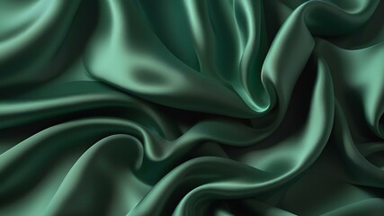 Obraz premium A vibrant emerald green background with smooth, satin-like texture, providing a sense of sophistication and calm