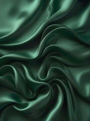 Obraz premium A vibrant emerald green background with smooth, satin-like texture, providing a sense of sophistication and calm