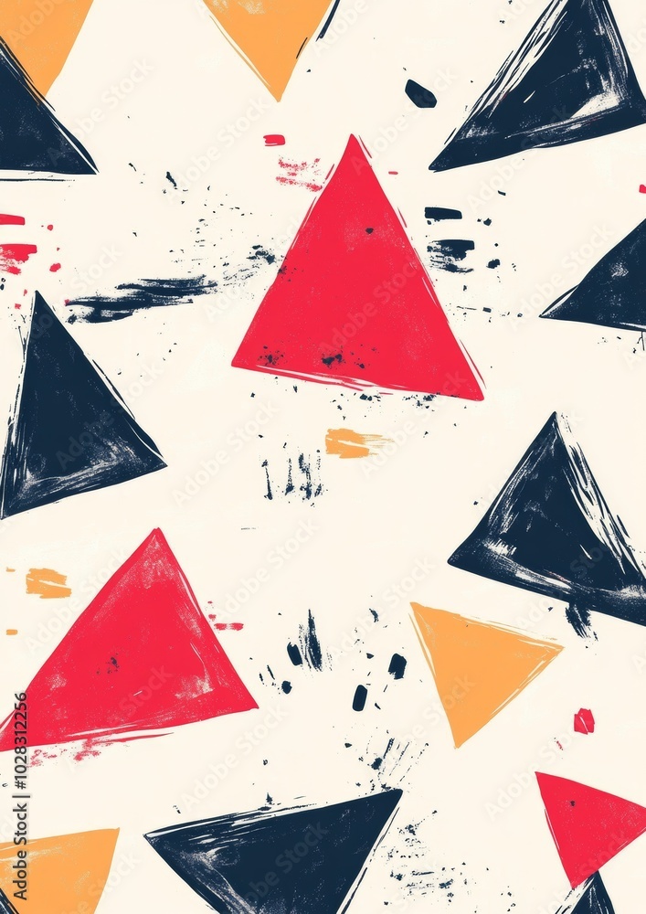 Poster a colorful abstract pattern of triangles and squares