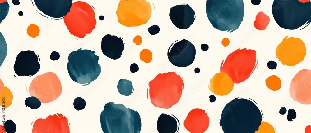 Poster a colorful pattern of dots is displayed on a white background