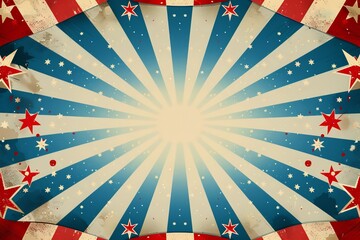 Vintage patriotic background with retro stars and stripes design.