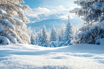Winter season background full of white snow falling