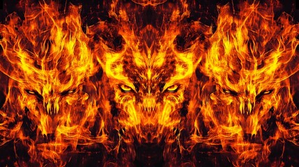 Fiery Flames Burning Bright - Intense Inferno Backdrop with Apocalyptic Textures and Dramatic