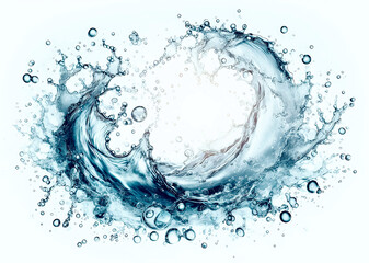 Dynamic splashes and water droplets form abstract shapes, a concept of nature and fluidity