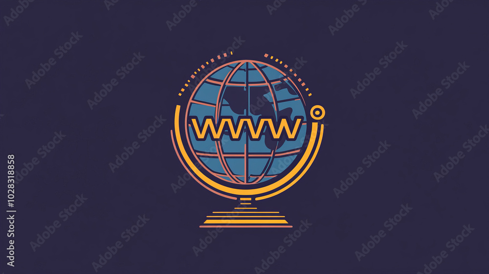 Poster a simple line drawing of a globe with 