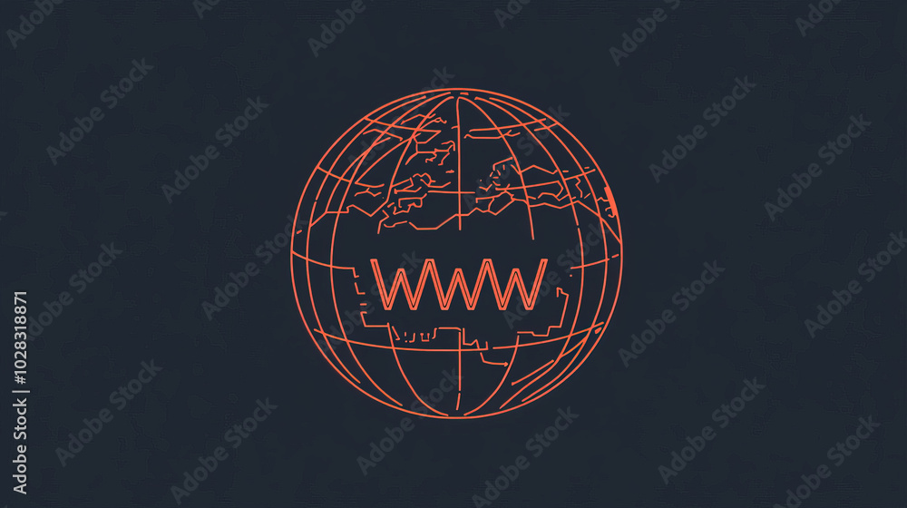 Poster a simple line drawing of a globe with 