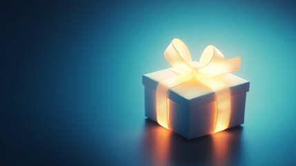 A white box with a ribbon on top of it
