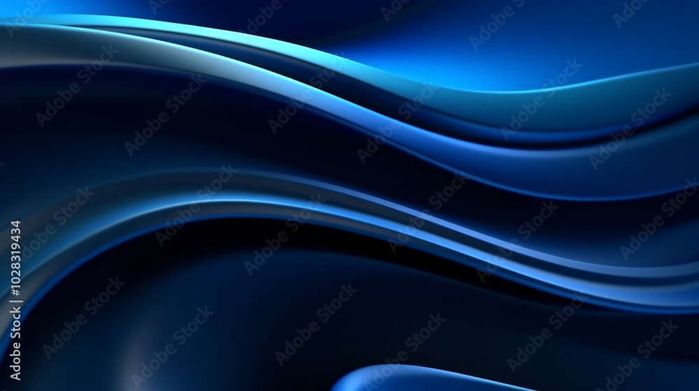 Poster futuristic abstract background with flowing shapes. vibrant abstract waves in blue and red tones gra