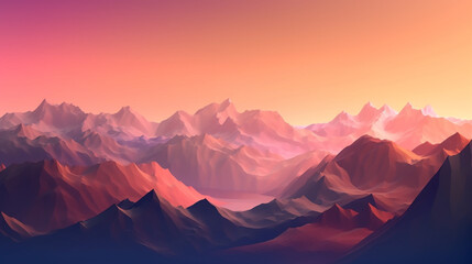 Twilight Peaks Rugged Mountains Against a Canvas of Colorful Twilight Sky