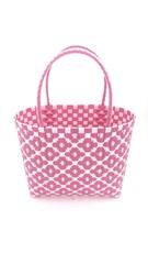 woven basket plastic on isolated white background