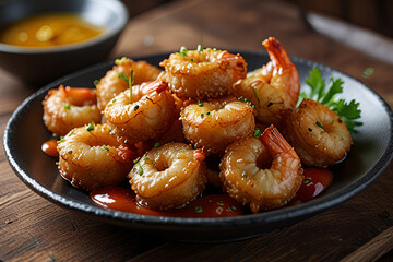 Crispy Fried Shrimp with Tangy Mustard Sauce