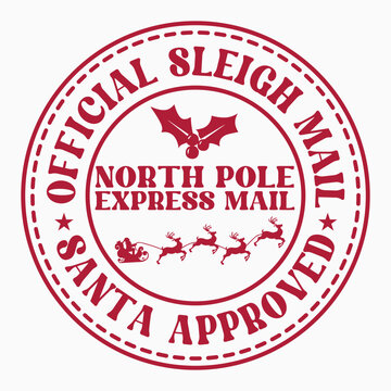official sleigh mail north pole express mail santa approved retro t shirt design sublimation vector