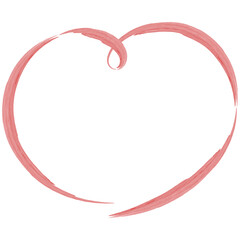 Fototapeta premium おしゃれな手描きハート型の水彩フレーム