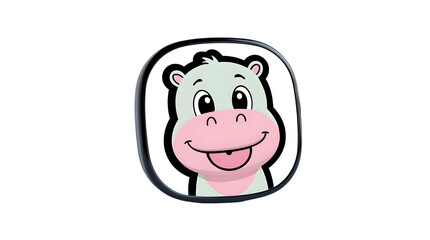 Hippopotamus cartoon isolated on white background 