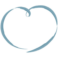 おしゃれな手描きハート型の水彩フレーム