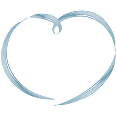 おしゃれな手描きハート型の水彩フレーム