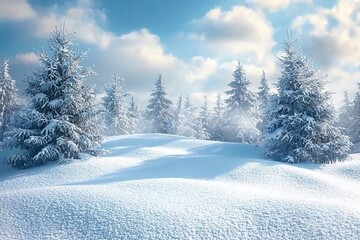 Fototapeta premium Winter season background full of white snow falling
