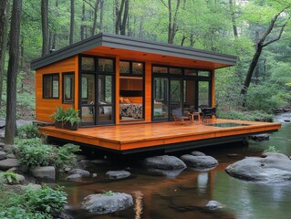 Obraz premium DIY Tiny House Plan with Blueprints Showcasing a Sustainable and Compact Living Solution