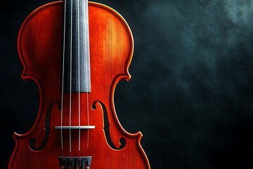 violin isolated on black
