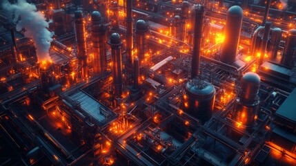 Fototapeta premium Futuristic Factory with AI-Powered Industrial IoT and Automation