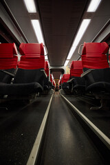 Inside of an OBB train in Vienna