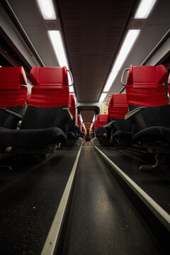Inside of an OBB train in Vienna