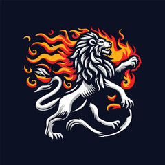 Lion on Fire 